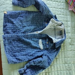 Quilted thick chambray shirt